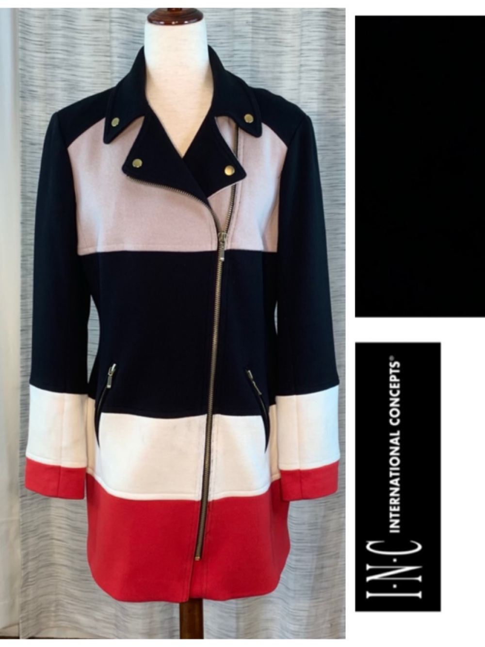 INC International Concept ⚠️ heavy multicolored block color long sleeve …